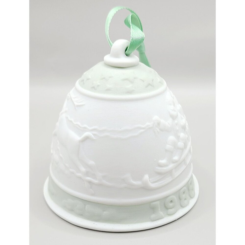 Lladro 1988 Christmas Bell Ornament Box & Certificate Porcelain Santa Reindeer - Picture 5 of 11